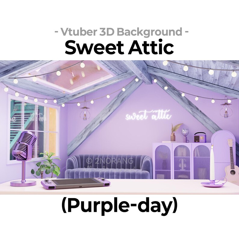 Vtuber Studio Background: Sweet Attic Theme - Streamer Asset (PNG Image ...