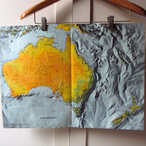 Reserved for Verity.Fabulous VINTAGE Map of AUSTRALiA'. Vintage home / vintage decor.
