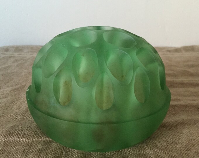 Extra Large Vintage Green GLASS FLOWER FROG Rare and Unusual Etsy