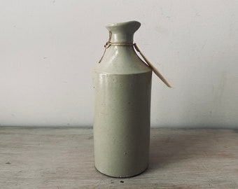 Fabulous ANTIQUE tall 1800s English stone ink bottle. My vintage home.