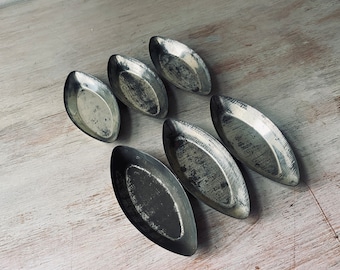 Six VINTAGE, English pie /tart tins. Vintage French kitchen. My Vintage home.