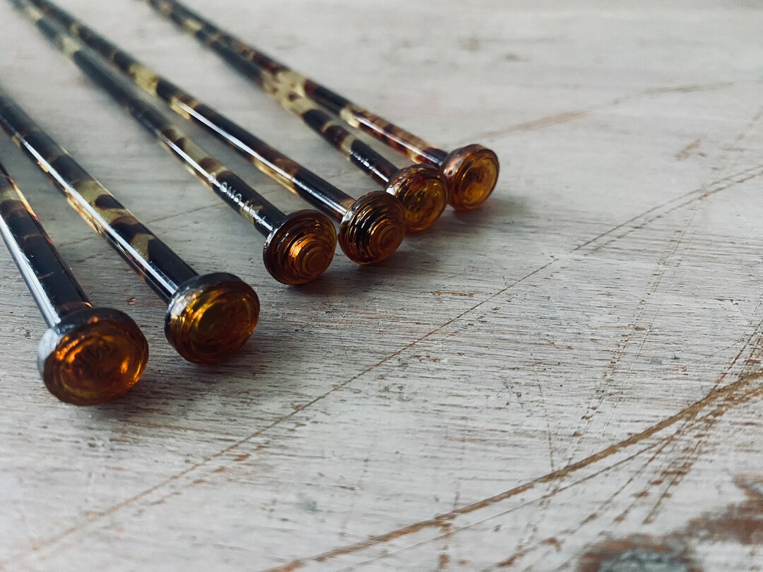 Scarce VINTAGE 1960 Bee Hive Paton's Tortoise Shell Knitting Needles in