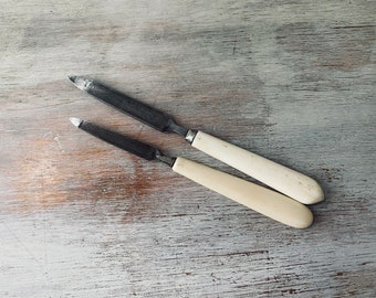 Two Antique, Victorian Bone Handle Nail Files.