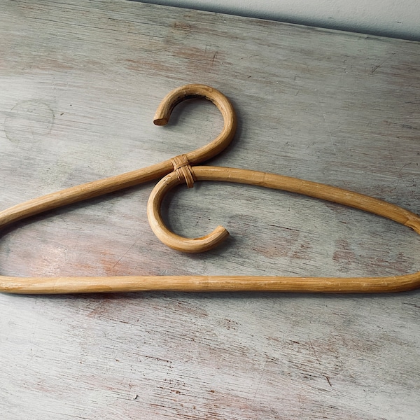 VINTAGE 1970's wooden / bamboo coat hanger. Vintage home / decor