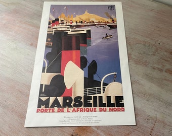 Vintage Travel Poster / Marseille, Porte de l'Afrique du Nord by Roger Broders