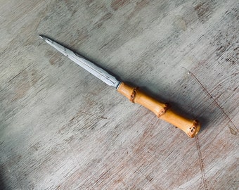 Vintage 1950s bamboo handle letter opener.
