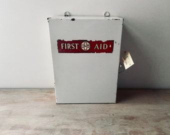 Fabulous metal FIRST AID cupboard. Industrial decor / bathroom cupboard / cabinet.