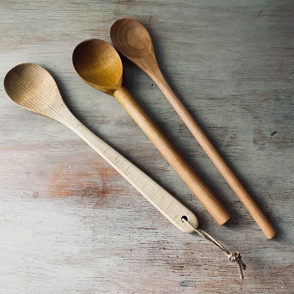 Three High Quality VINTAGE jam paddles / wooden spoons. Rustic-vintage kitchen / vintage home