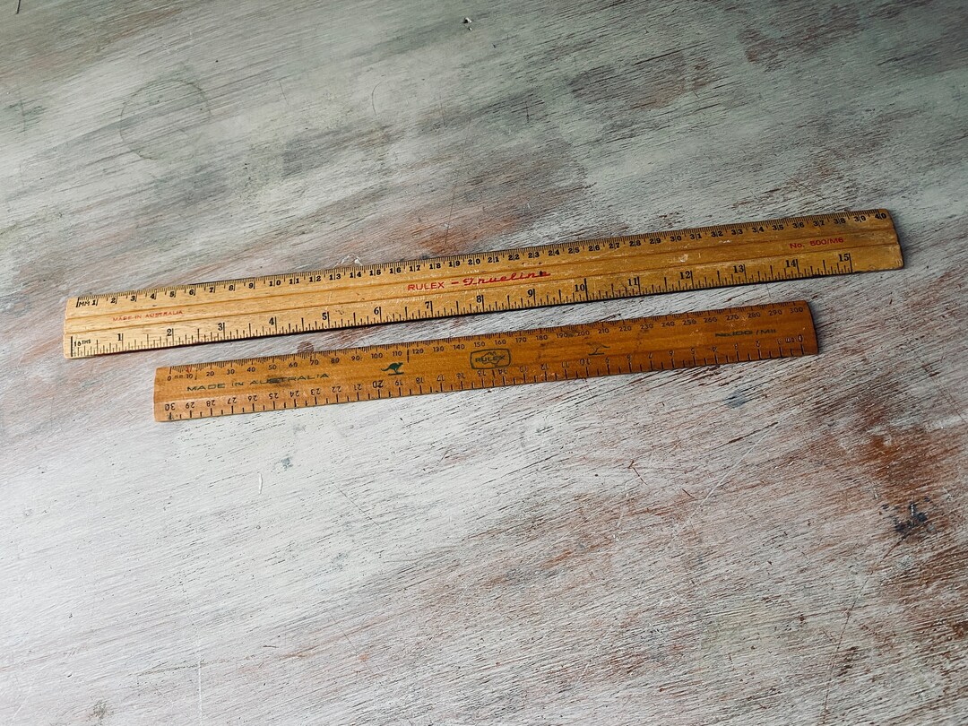 Two Vintage 15 and 12 Inch Wooden Rulers .my VINTAGE Home. - Etsy