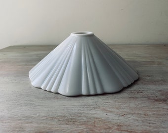 Vintage White milk glass ribbed light shade. My Vintage home.