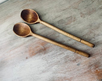 Two High Quality VINTAGE jam paddles / wooden spoons with the perfect patina. Rustic-vintage kitchen / vintage home
