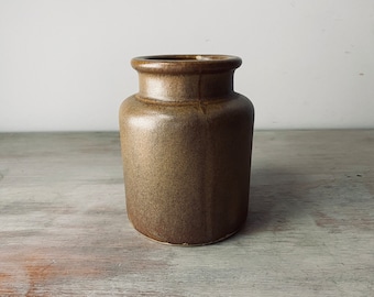 VINTAGE French stoneware mustard pot.  Kitchen jars-vase-pencil caddy