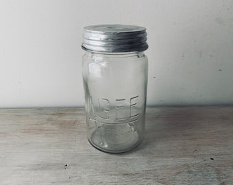 VINTAGE AGEE SPECIAL bottle / jar with original lid.  Vintage decor / storage.