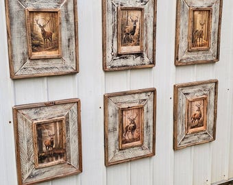 Vintage Stag Wall Art | Reclaimed Wood Wall Art | Vintage Deer Print | Hunting Lodge Decor | Rustic Cabin Wall Decor