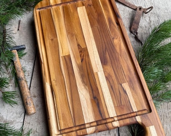 Charcuterie Board | Brazilian Teak | Picnic Board | Outdoor Serving Board | Camping Board | Cutting Board | Handmade in USA
