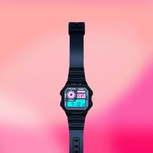 Custom Casio AE1200 Modified Casino Dreamcore Alert Brand New Modded Colored Filtered LCD Screen Custom Casio World Timer Modified Casio