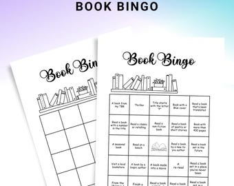 Book Bingo PRINTABLE - Reading Challenge Bingo - Book Challenge -  Reading Game - Reading  Activity - A4 & A5 size - Instant Download