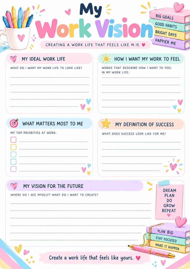 12-Page Work Planner: Productivity, Goals, Project Management (Digital Download) image 5