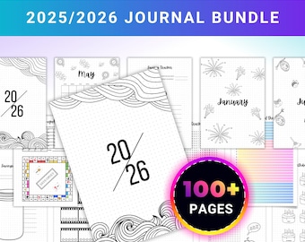 ZESTAW DZIENNIKA 2025/2026 – Strony cyfrowego planera – Planer do druku – Zestaw do dziennika, format A4 i A5 – Dziennik 2026