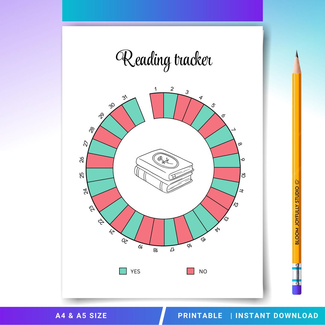 Reading Tracker PRINTABLE - Reading Tracker - Reading Log - Habit ...