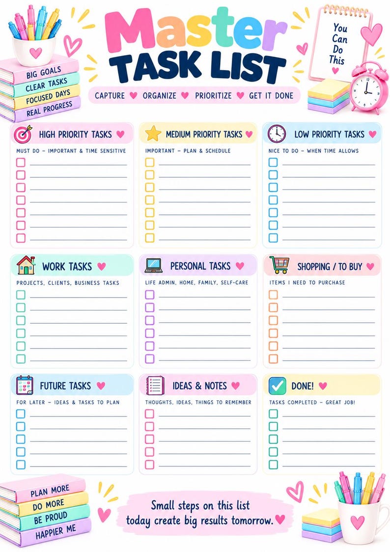 12-Page Work Planner: Productivity, Goals, Project Management (Digital Download) image 11