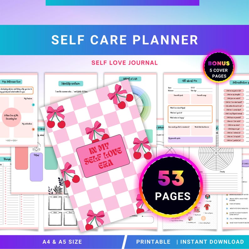Self Care Planner PRINTABLE - Wellness Journal and Daily Routine ...