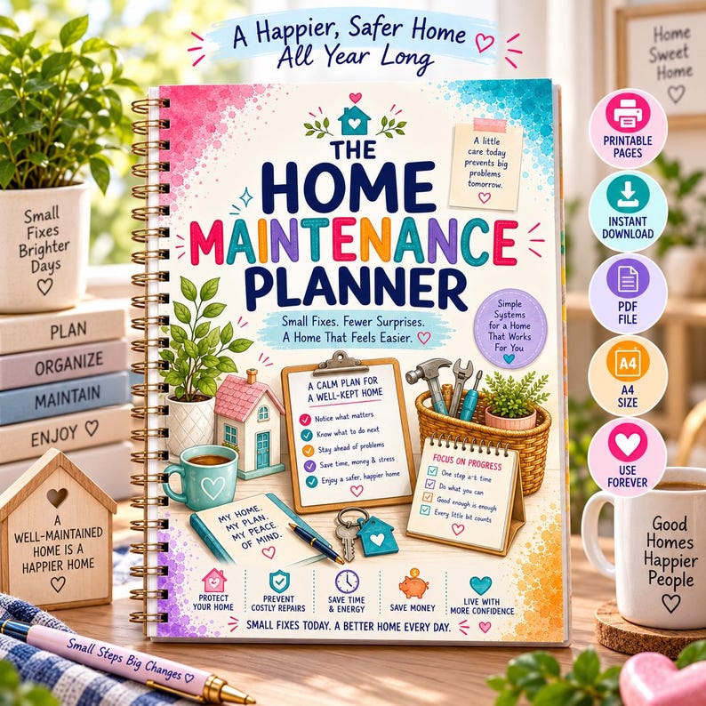 Home Maintenance Planner Printable | Home Maintenance Checklist | Home ...