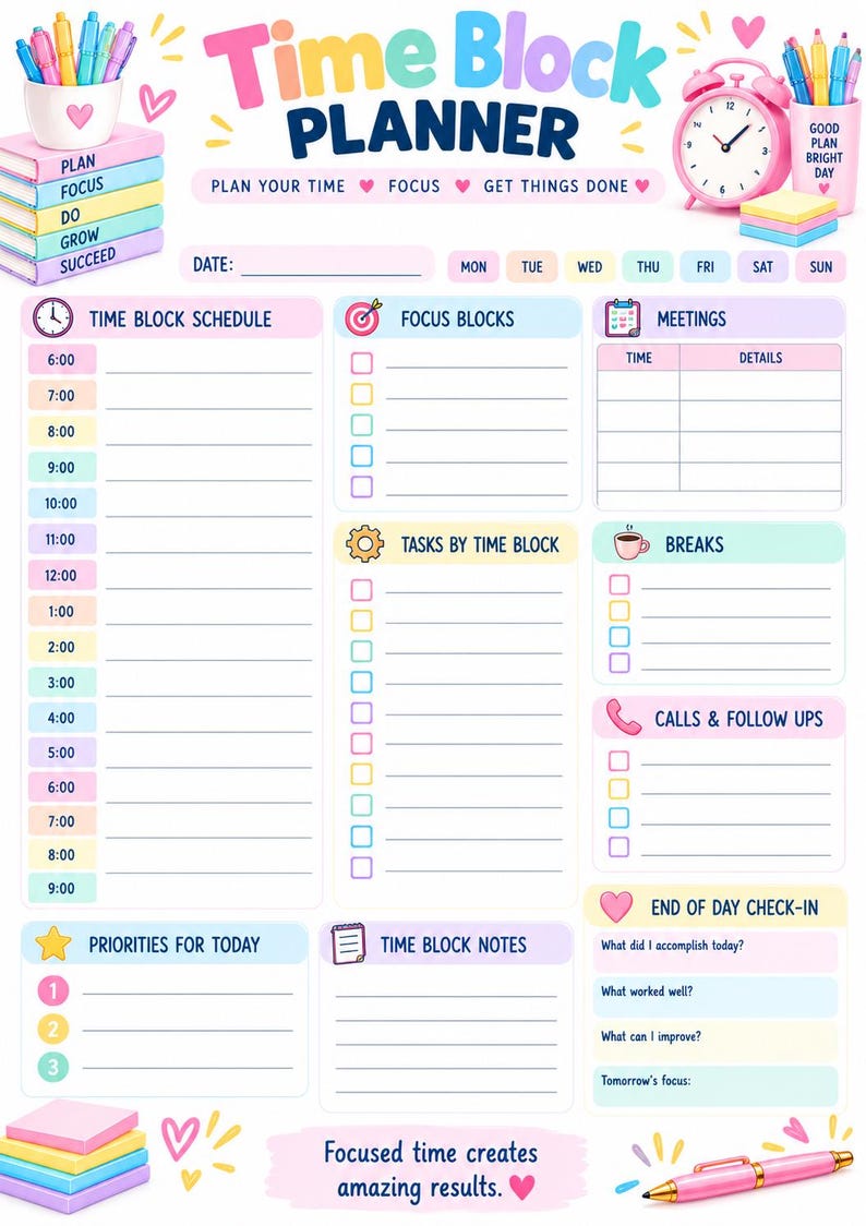 12-Page Work Planner: Productivity, Goals, Project Management (Digital Download) image 10