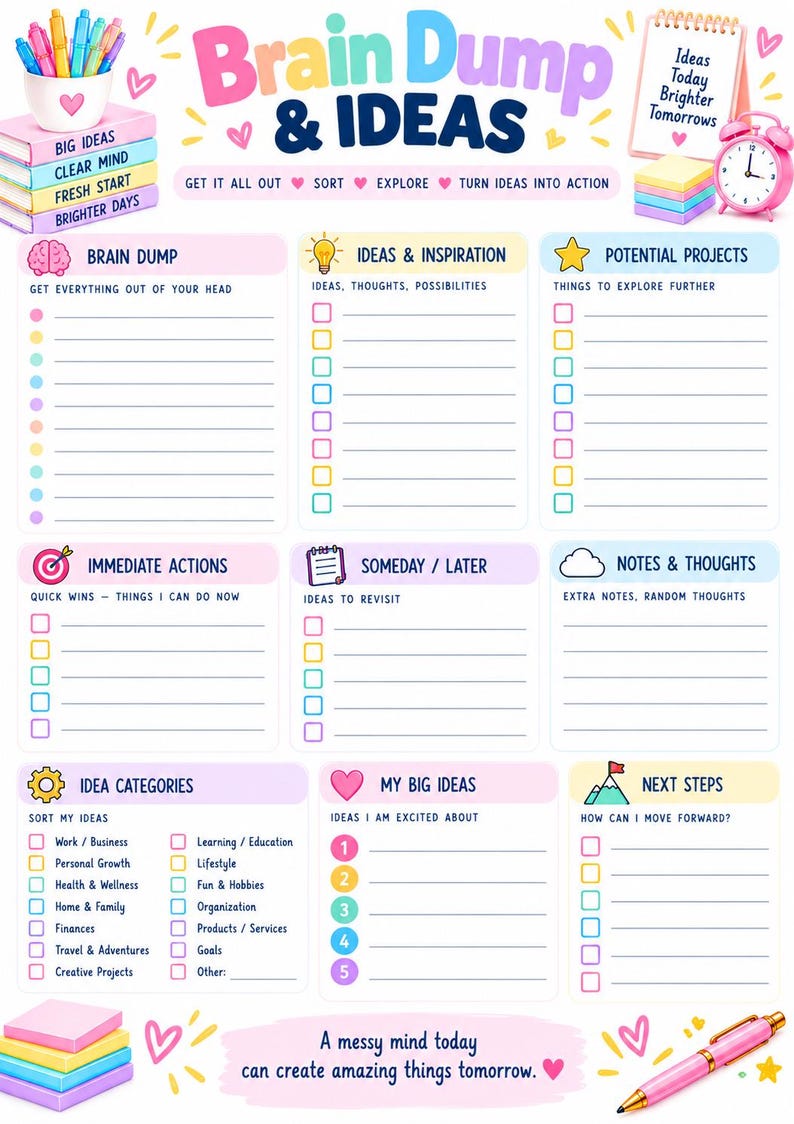 12-Page Work Planner: Productivity, Goals, Project Management (Digital Download) image 13