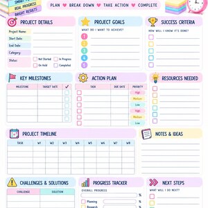 12-Page Work Planner: Productivity, Goals, Project Management (Digital Download) image 12