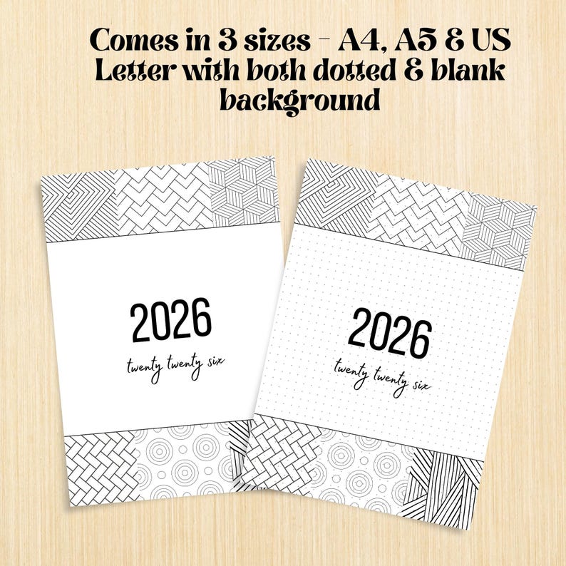 2026 Bullet Journal Cover Page, PRINTABLE Title Page, 2026 Planner ...