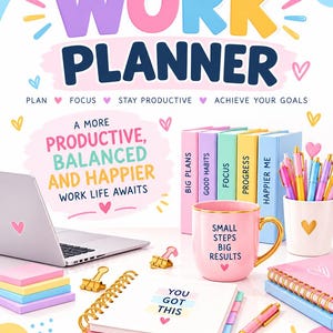 12-Page Work Planner: Productivity, Goals, Project Management (Digital Download) image 4