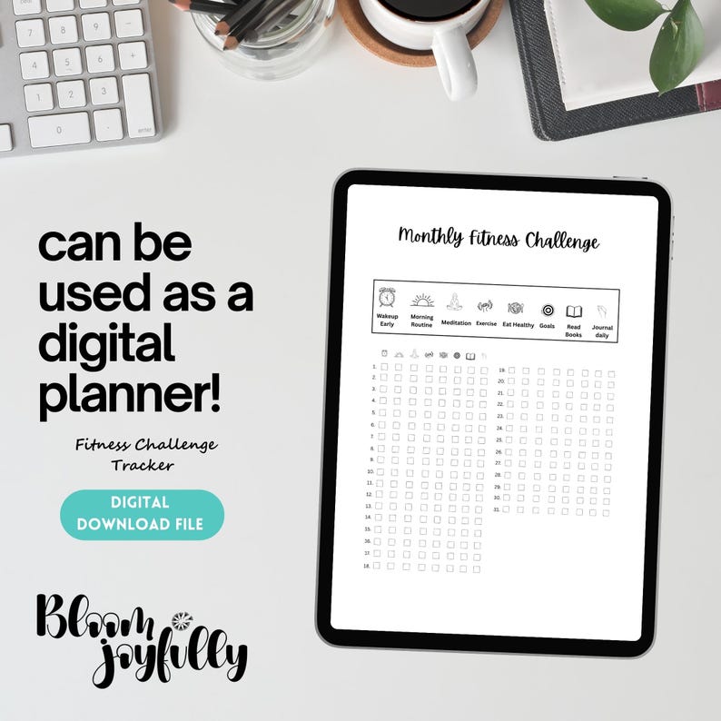 FITNESS Tracker Printable Bundle, Health & Workout Planner, Fitness ...