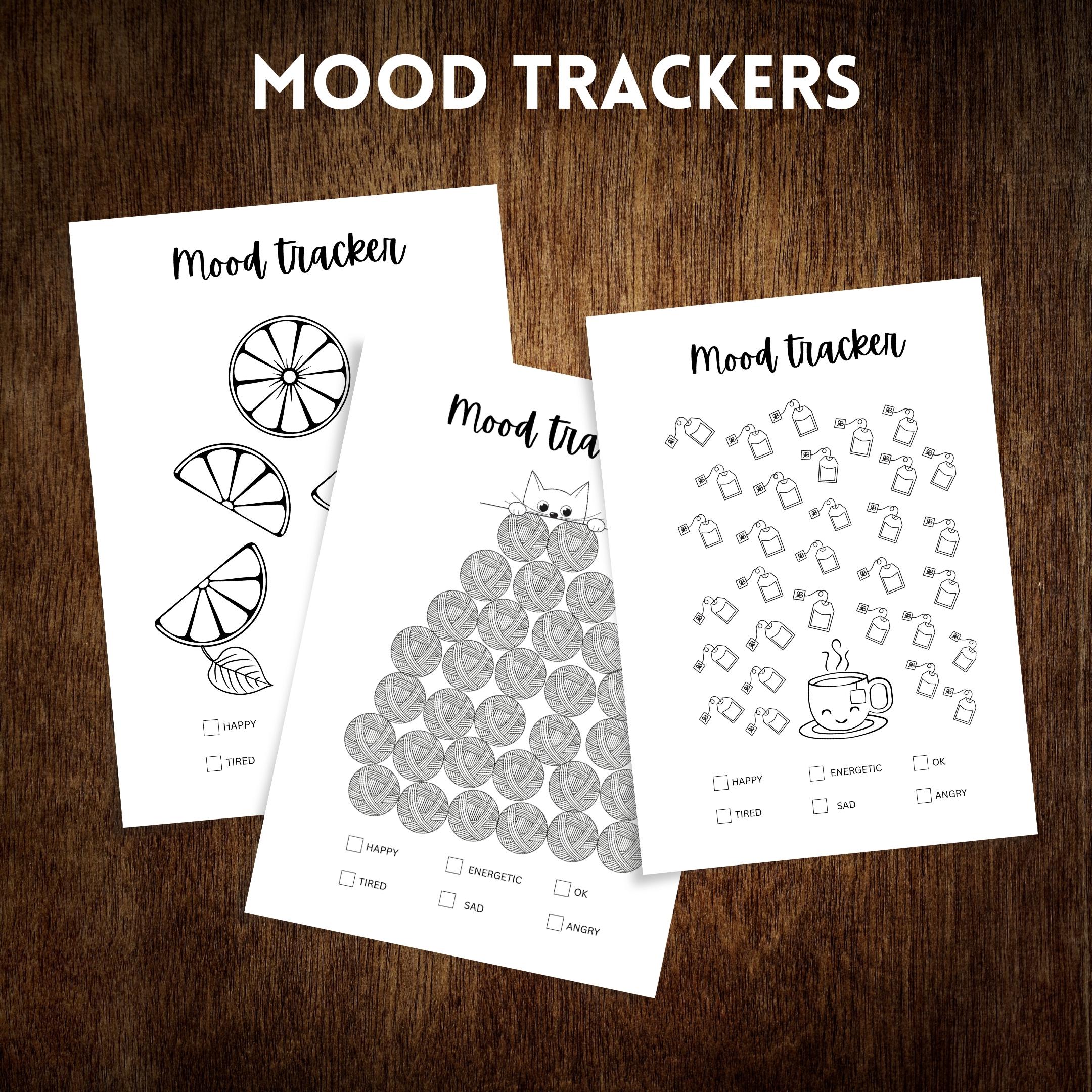 MONTHLY Mood Trackers Bundle - Printable Mood Tracker for Journal ...