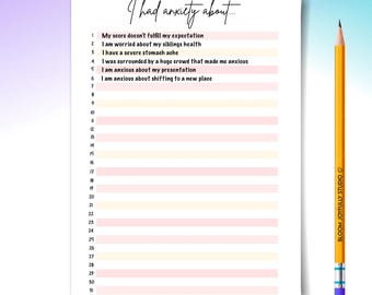 Anxiety Log PRINTABLE - Anxiety Tracker - Mental Health Tracker - Anxiety & Mood Tracker -  Instant Download - A4/A5