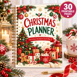 Christmas Planner Printable PDF | Holiday Planner Bundle | Christmas Organizer | Gift Budget, Meal, Party & December Planner