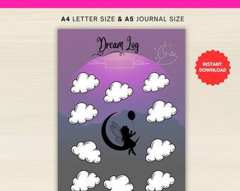 Dream Log PRINTABLE - Monthly Dream Tracker - Dream Journal - Dream Diary - Dream Tracker - Lucid Dream Tracker - Sleep Tracker - A4/A5 Size