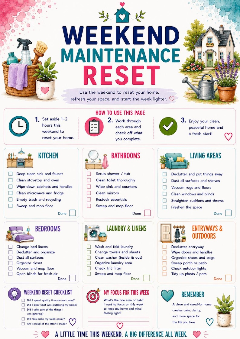 Home Maintenance Planner Printable | Home Maintenance Checklist | Home ...