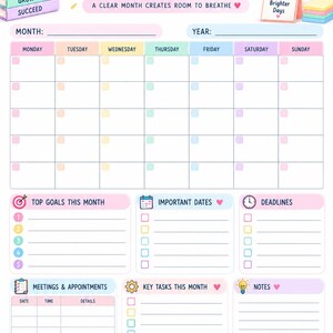 12-Page Work Planner: Productivity, Goals, Project Management (Digital Download) image 7