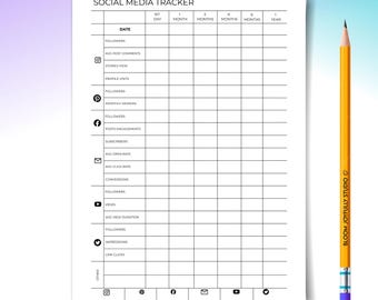 Social Media Content Planner PRINTABLE - Content Planner for Instagram, Youtube, TikTok, Pinterest, Blog - A4/A5 - Instant Download PDF