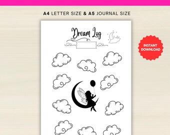Dream Log PRINTABLE - Monthly Dream Tracker - Dream Journal - Dream Diary - Dream Tracker - Sleep Tracker - A4/A5 Size - Instant Download