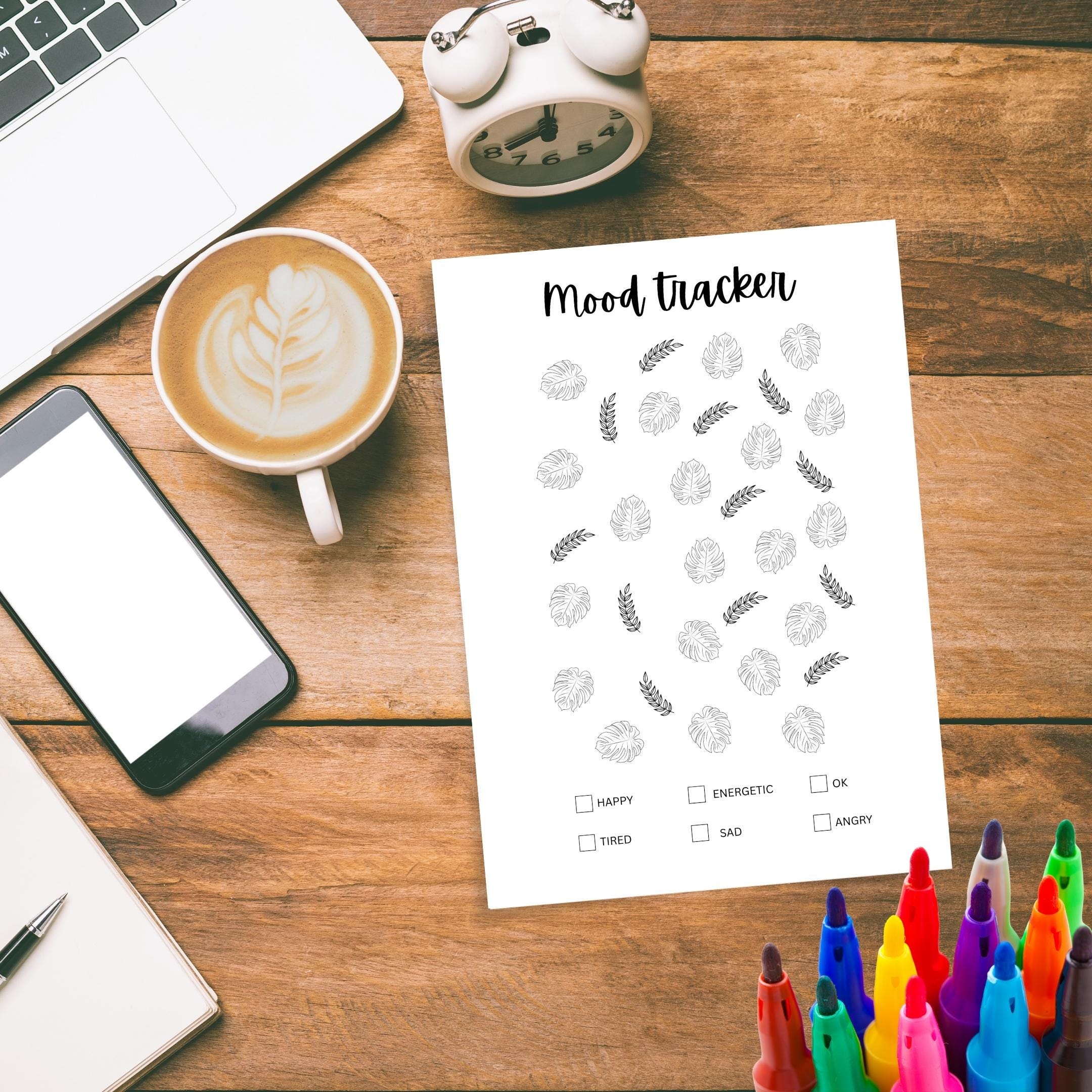 MONTHLY Mood Trackers Bundle - Printable Mood Tracker for Journal ...