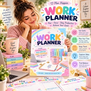 12-Page Work Planner: Productivity, Goals, Project Management (Digital Download) image 2