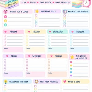 12-Page Work Planner: Productivity, Goals, Project Management (Digital Download) image 8