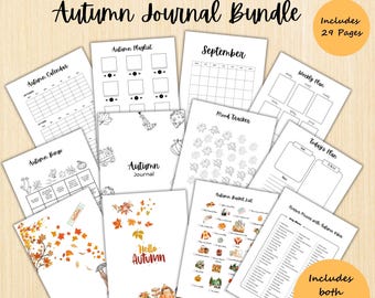 AUTUMN Journal Bundle, Herbst Planer Seiten, DRUCKBARE Herbst Planer, 29 Journal Seiten, Herbst Bucket List, Herbst Bucket List, A4 & A5 Größe