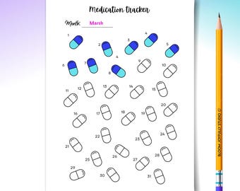 Medication Log PRINTABLE - Pill Tracker - Daily Weekly Medicine Schedule - Habit & Health Tracker - A4/A5 - Instant Download