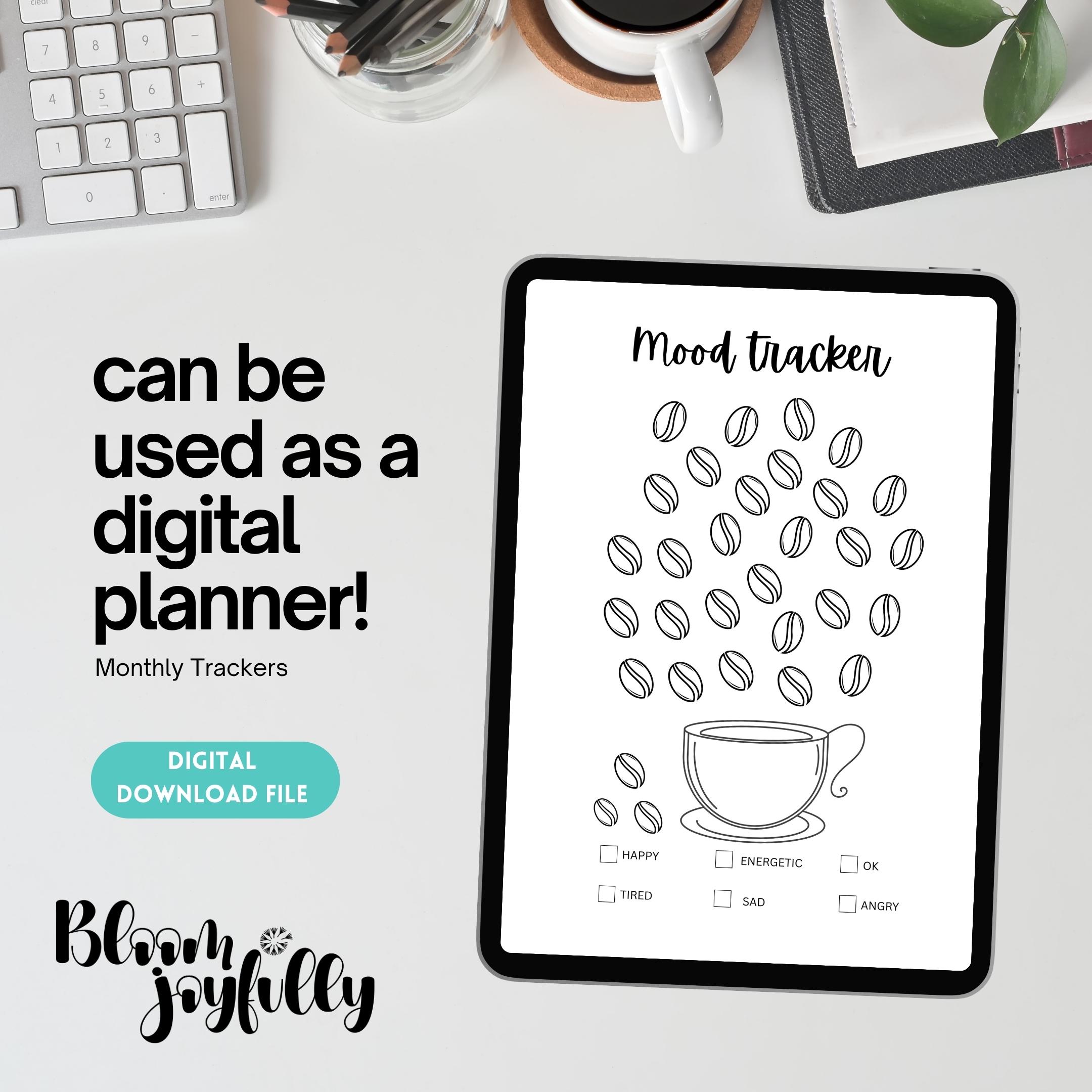 MONTHLY Mood Trackers Bundle - Printable Mood Tracker for Journal ...