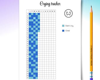 Crying Tracker PRINTABLE - Mental Health Tracker - Emotional Release Log - Crying Pattern Tracker - A4 & A5 size - Instant Download