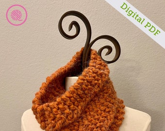 Finger Knit Garter Stitch Cowl