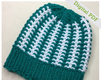 Loom Knit Stadium Stripes Hat